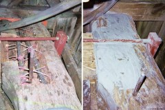 consolidation poutre reparation bois avec mortier epoxy